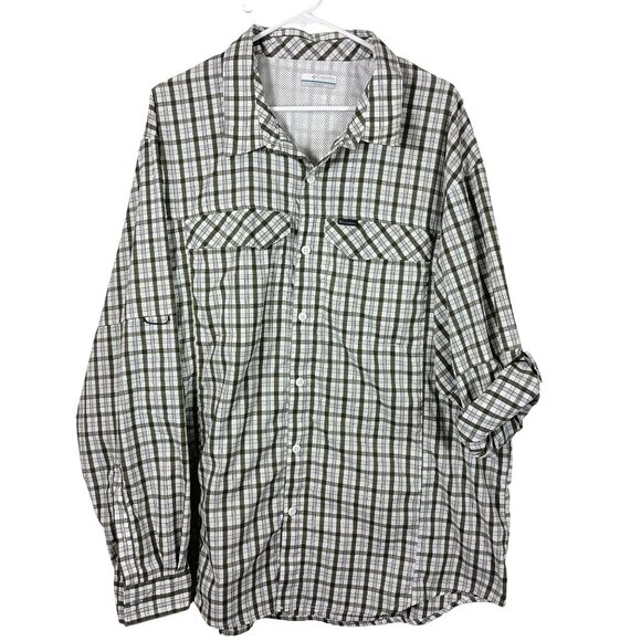 Columbia Silver Ridge Lite Shirt XXL Green Vented UV Hiking Outdoor Fishing - Picture 1 of 10
